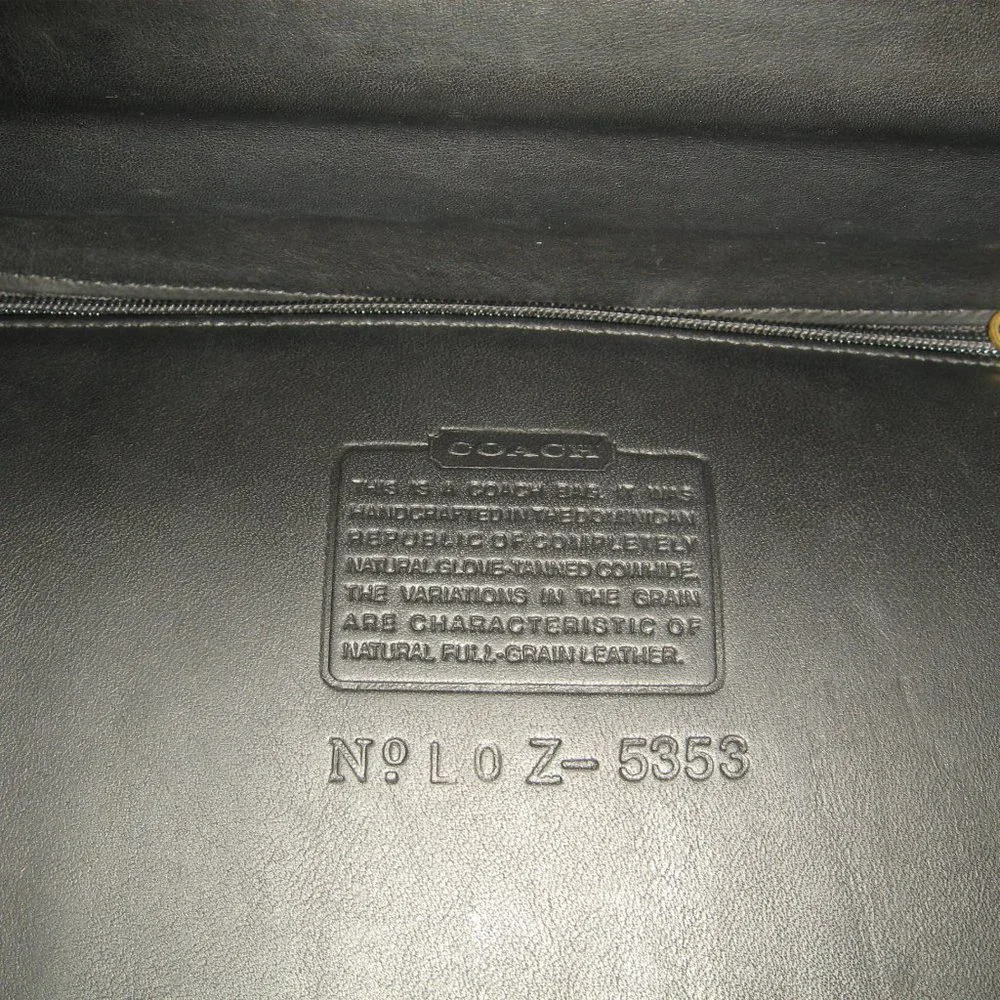 ❤️COACH DIPLOMAT 5353 Black Leather Attache Briefcase Valise w/Combo Lock …